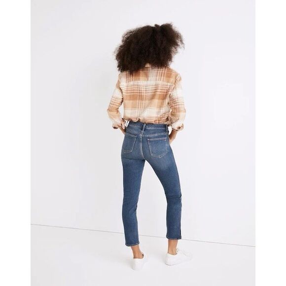 Madewell Stovepipe Jeans Womens 27 High Rise Ankle Stretch Classic Blue Denim - Picture 2 of 16